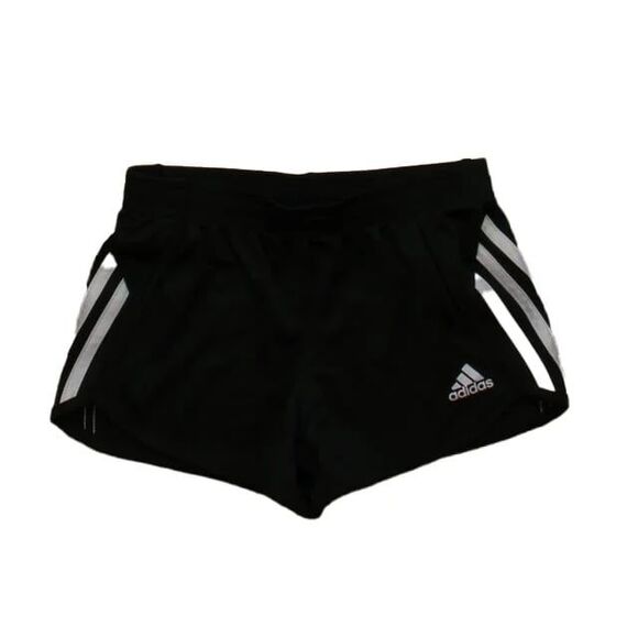 Adidas Girls Classic Black Pacer Three Stripe Running Athletic Shorts M 10/12 - Picture 1 of 6